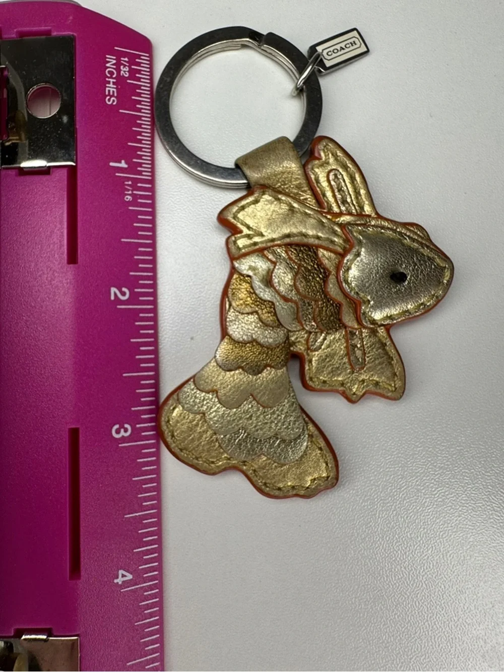 Coach Gold Koi Metallic Fish Key Fob Charm